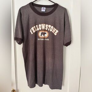 Vintage Yellowstone National Park Single Stitch Cotton Ringer T Shirt Size L